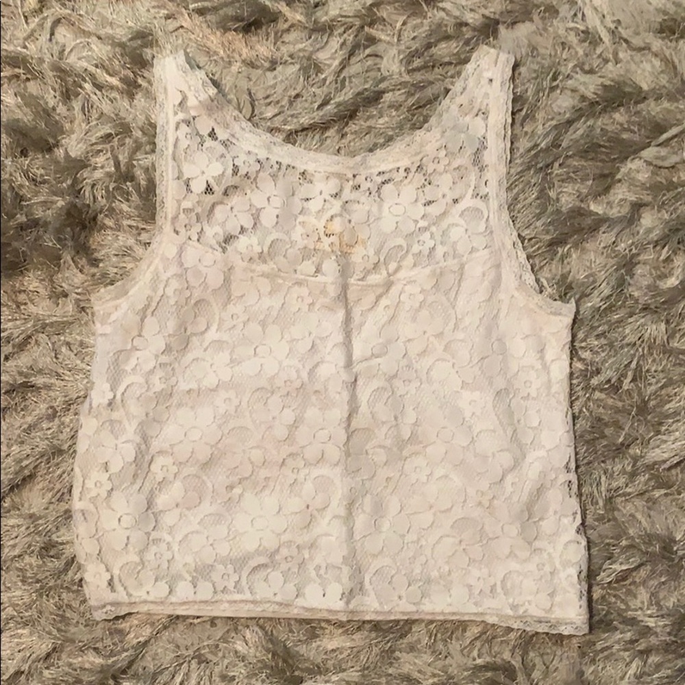 White lace tank top